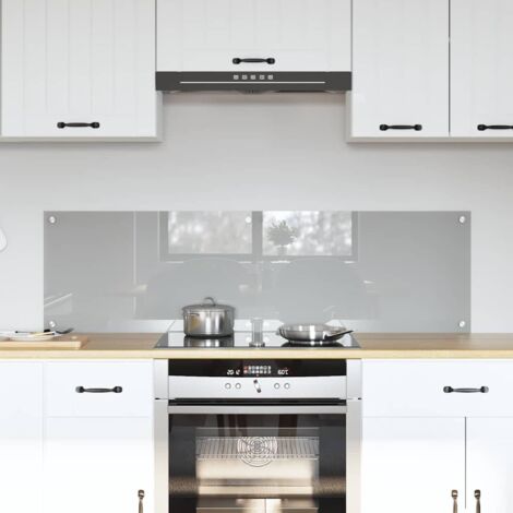 Kitchen Backsplash 2 pcs Light Grey 70 x 40 cm Tempered Glass vidaXL