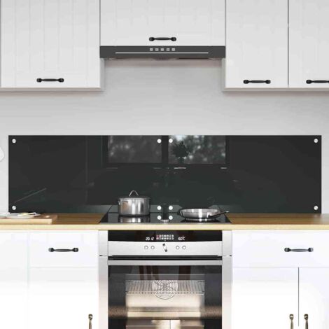 Kitchen Backsplash 2 pcs Dark Grey 80 x 40 cm Tempered Glass vidaXL
