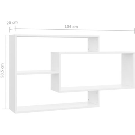 Wall Shelf White 104x20x58.5 cm Engineered Wood vidaXL