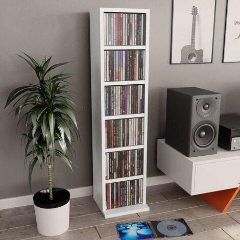 CD Cabinet White 21x20x88 cm Engineered Wood vidaXL (1/5)