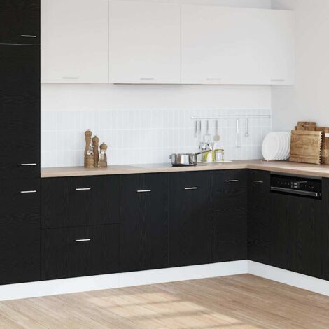 Sink Bottom Cabinet Black Oak 80x46x81.5 cm Engineered Wood vidaXL