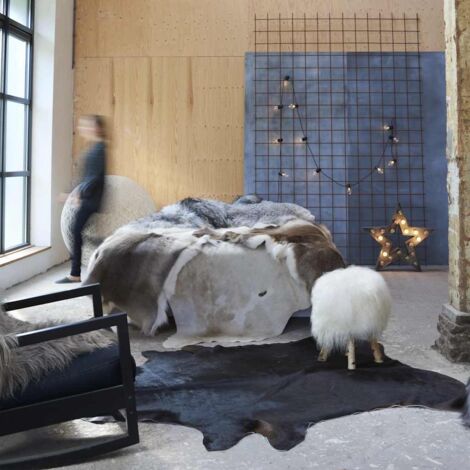Real Cow Hide Rug Black 150x170 cm vidaXL