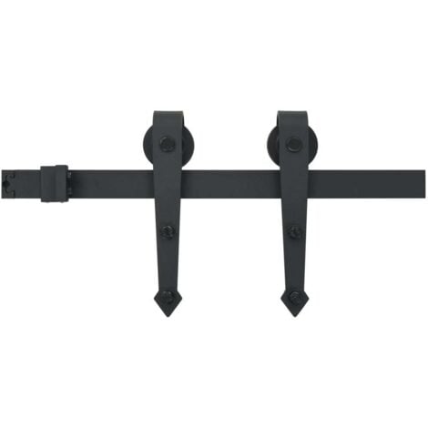Sliding Door SKIEN Hardware Kit 200 cm Steel Black vidaXL
