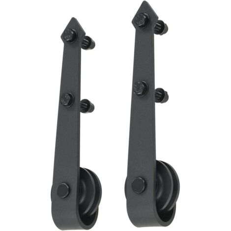 Sliding Door SKIEN Hardware Kit 200 cm Steel Black vidaXL