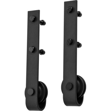 Sliding Door SKIEN Hardware Kit 183 cm Steel Black vidaXL