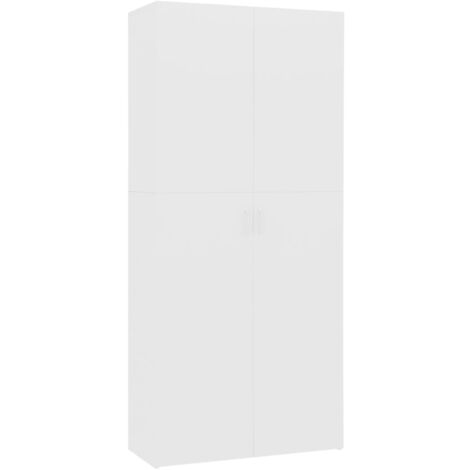 Shoe Cabinet White 80x35.5x180 cm Engineered Wood vidaXL (1/5)