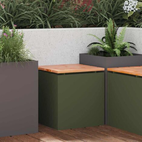 Garden Bench Olive green 40 x 40 x 43 cm Steel vidaXL