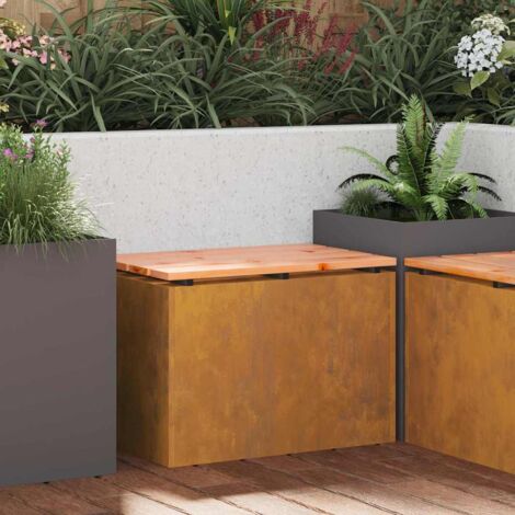 Garden Bench Rusty 60 x 40 x 43 cm Weathering steel vidaXL