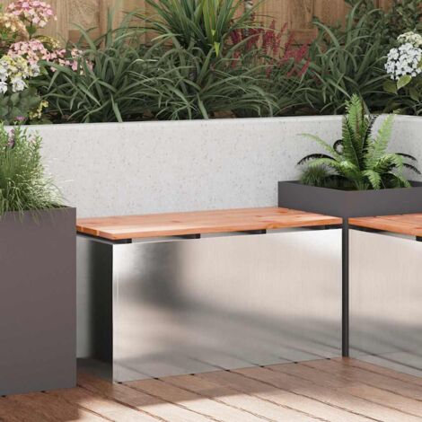 Garden Bench Silver 80 x 40 x43 cm Stainless steel vidaXL