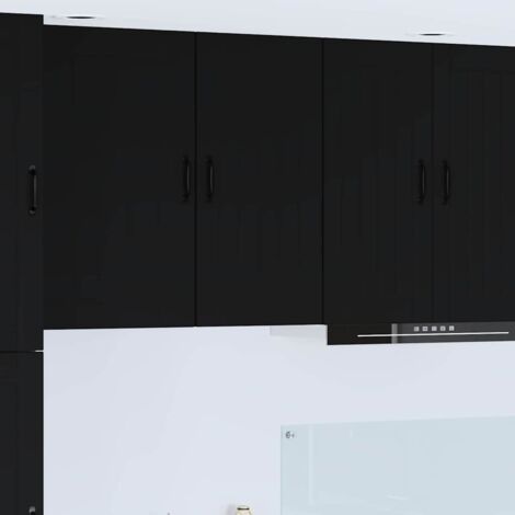 Wall Cabinet LUCCA Black 40 x 31 x 80 cm Engineered Wood vidaXL