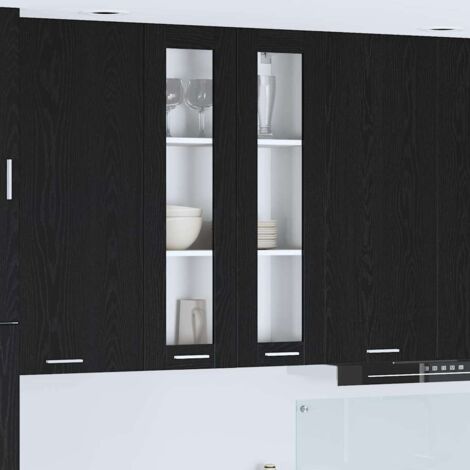 Hanging Cabinet Riga Black Oak 60 x 31 x 100 cm Engineered Wood vidaXL (1/5)