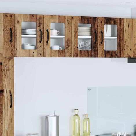 Wall Glass Cabinet LUCCA Old Wood 60 x 31 x 40 cm vidaXL
