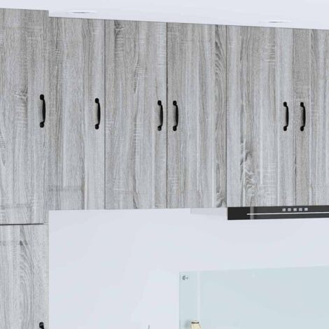 Wall Cabinet LUCCA Grey Sonoma 30 x 31 x 80 cm Engineered Wood vidaXL