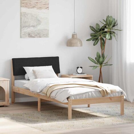 Bed frame Brown and black 90 x 200 cm Solid pine wood vidaXL (1/5)
