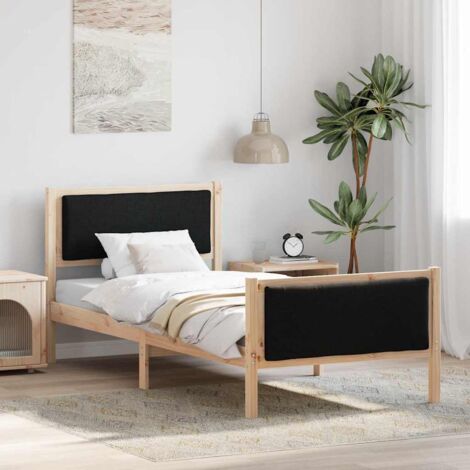 Bed Frame with Headboard Black 90 x 200 cm Fabric vidaXL (1/5)