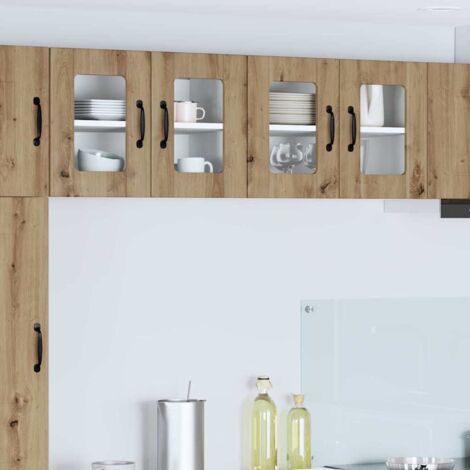 Wall Glass Cabinet LUCCA Artisan Oak 60 x 31 x 40 cm vidaXL