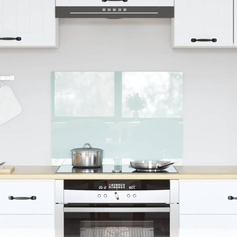 Kitchen Backsplash Milk 70 x 50 cm Tempered Glass vidaXL