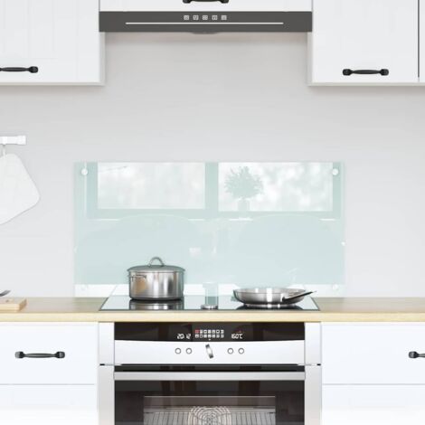 Kitchen Backsplash Milk 80 x 40 cm Tempered Glass vidaXL