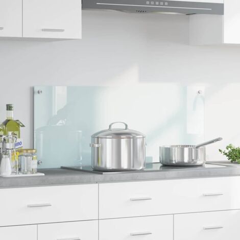 Kitchen Backsplash Milk 100 x 40 cm Tempered Glass vidaXL