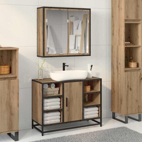 Bathroom Furniture Set 2 pcs Artisan Oak Engineered Wood vidaXL (1/5)