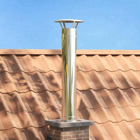 Chimney Extension Silver 35 x 35 x 132 cm Stainless steel vidaXL