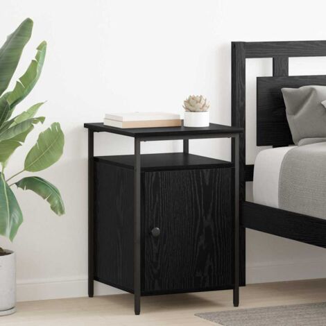 Bedside Cabinet Black Oak 40 x 42 x 60cm Engineered Wood vidaXL