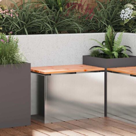 Garden Bench Silver 60 x 40 x 43 cm Stainless steel vidaXL