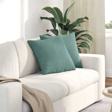 Sofa Pillows 2 pcs Sea Green 45 x 45 cm Corduroy Fabric vidaXL