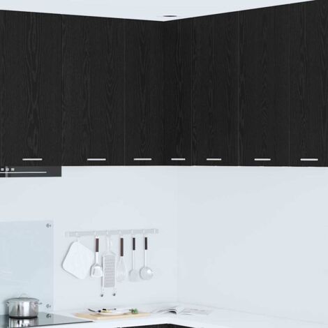 Hanging Cabinet Black Oak and White 57 x 57 x 80 cm vidaXL (1/5)