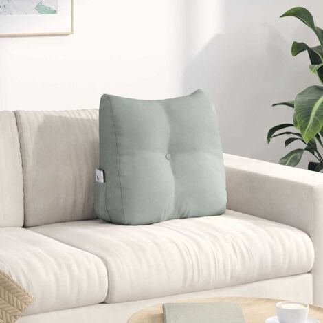 Back Pillow Light Grey 45 x 24 x 50 cm Velvet vidaXL