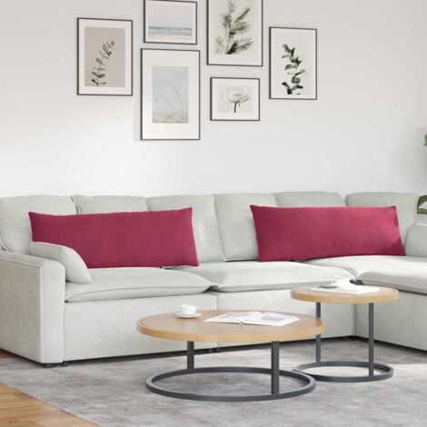 Sofa Pillows 2 pcs Wine Red 120 x 40 cm Corduroy Fabric vidaXL
