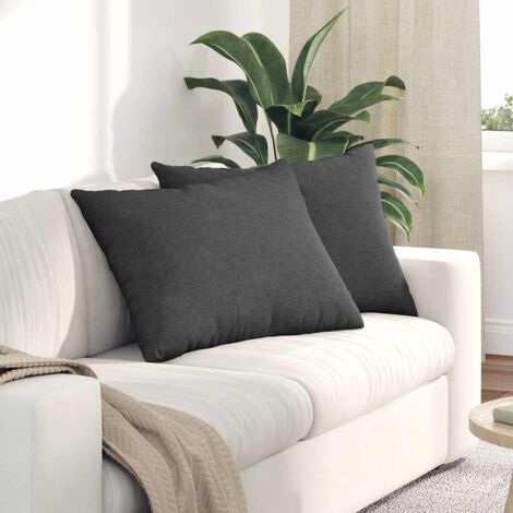 Sofa Pillows 2 pcs Dark Grey 70 x 50 cm Corduroy Fabric vidaXL
