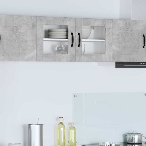 Wall Glass Cabinet LUCCA Concrete Grey 80 x 31 x 40 cm vidaXL