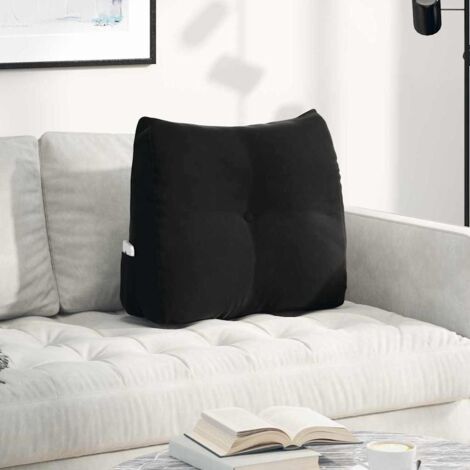 Back Pillow Black 60 x 24 x 50 cm Velvet vidaXL