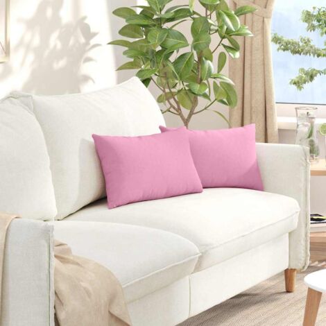 Sofa Pillows 2 pcs Pink 50 x 30 cm Fabric vidaXL