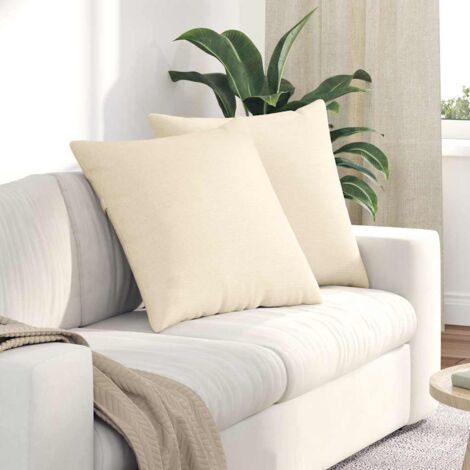 Sofa Pillows 2 pcs Cream 80 x 80 cm Corduroy Fabric vidaXL (1/5)