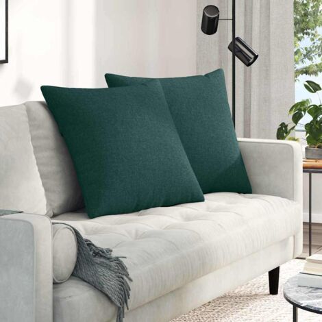 Sofa Pillows 2 pcs Dark Green 60 x 60 cm Fabric vidaXL