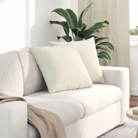 Sofa Pillows 2 pcs Cream 50 x 50 cm Corduroy Fabric vidaXL