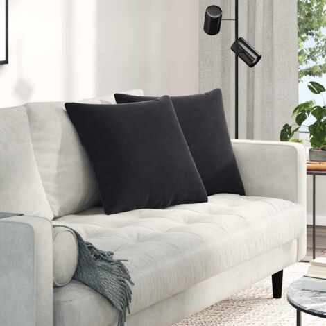 Sofa Pillows 2 pcs Black 50 x 50 cm Corduroy Fabric vidaXL