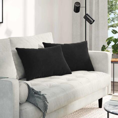 Sofa Pillows 2 pcs Black 60 x 40 cm Corduroy Fabric vidaXL