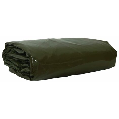 Tarpaulin 650g / m² Olive Green 4 x 6 m Canvas with PVC Coating vidaXL