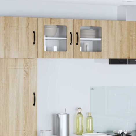 Wall Glass Cabinet LUCCA Sonoma Oak 40 x 31 x 40 cm vidaXL