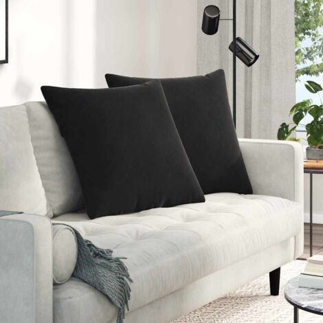 Sofa Pillows 2 pcs Black 60 x 60 cm Corduroy Fabric vidaXL