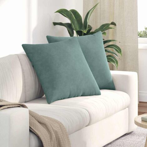 Sofa Pillows 2 pcs Sea Green 80 x 80 cm Corduroy Fabric vidaXL