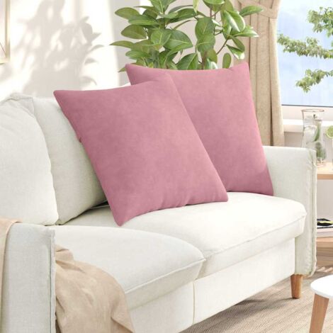Sofa Pillows 2 pcs Pink 80 x 80 cm Corduroy Fabric vidaXL (1/5)