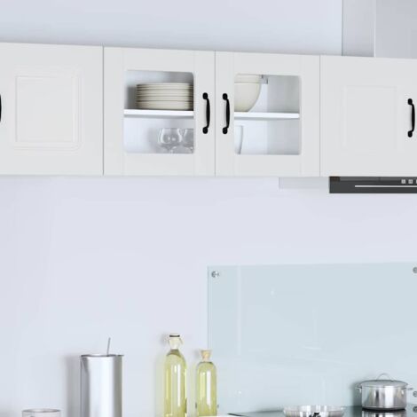 Wall Glass Cabinet LUCCA High Gloss White 80 x 31 x 40 cm vidaXL