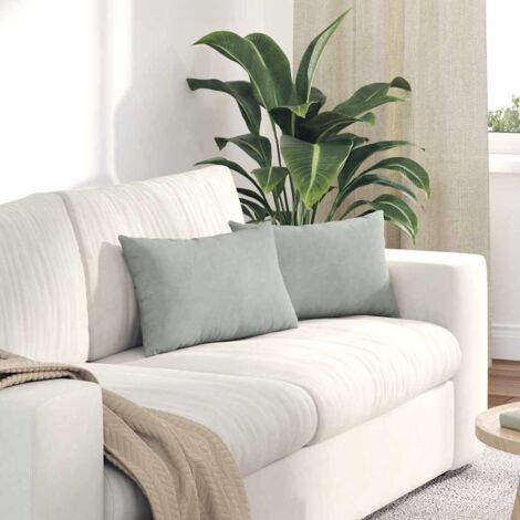 Sofa Pillows 2 pcs Light grey 50 x 30 cm Corduroy Fabric vidaXL (1/5)