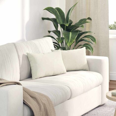 Sofa Pillows 2 pcs Cream 50 x 30 cm Corduroy Fabric vidaXL (1/5)