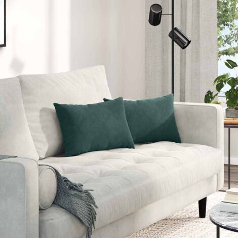 Sofa Pillows 2 pcs Dark green 50 x 30 cm Corduroy Fabric vidaXL