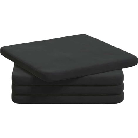 Seat Cushions 4 pcs Black 40 x 40 x 3 cm Velvet vidaXL